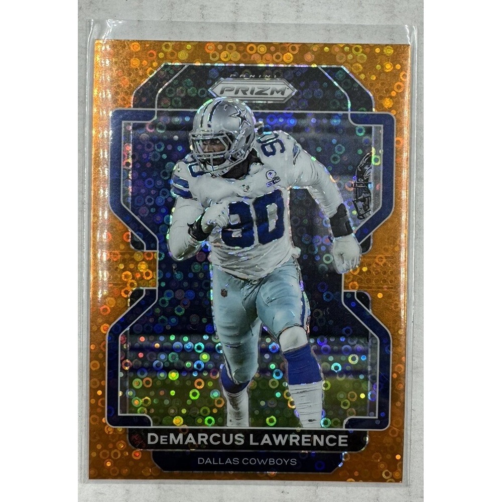 2021 Panini Prizm Prizms Orange Disco #244 DeMarcus Lawrence Dallas Cowboys‎